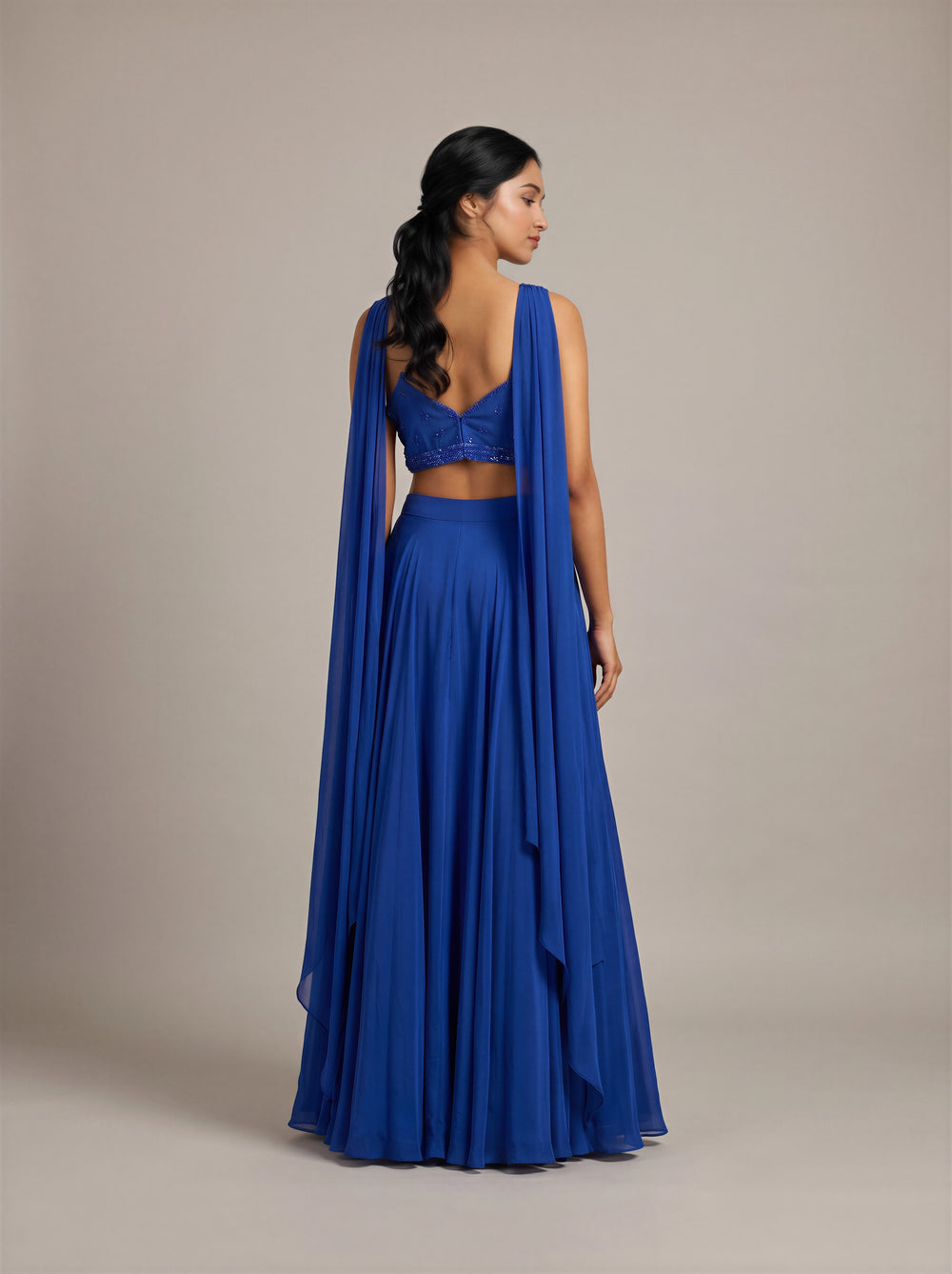 Neelambari Royal Blue Beadwork Lehenga Set