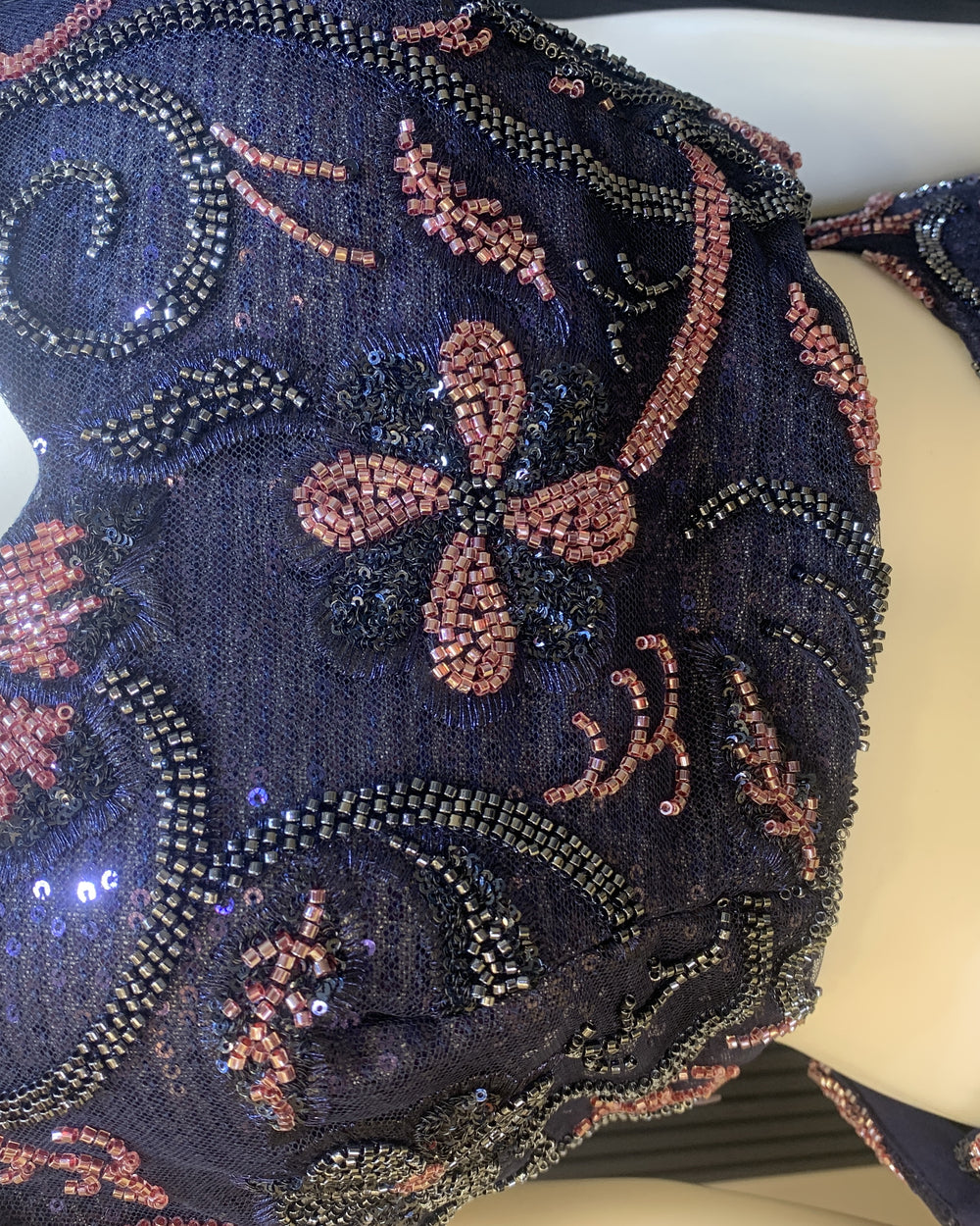 Midnight Navy Beaded Net Lehenga Set