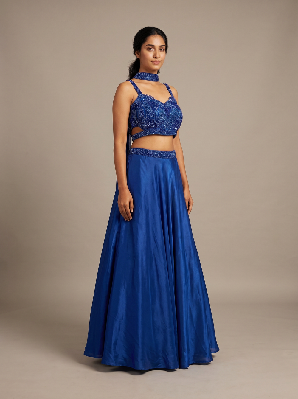 Neelambari Royal Blue Beadwork Lehenga Set