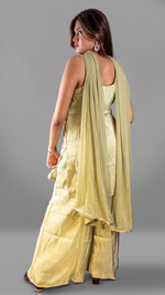 Pista Green Shimmer Tissue Kurta and Palazzo Set — view 2