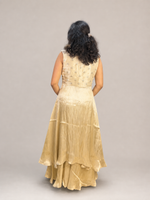 Off White Shimmer Tissue Embroidered Cape Sharara Set — view 2