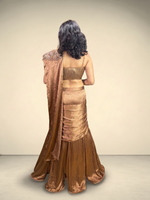 Copper Shimmer Velvet Draped Mermaid Lehenga Set — view 2