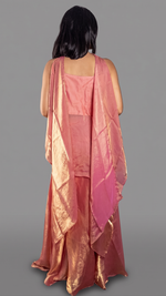 Onion Pink Fendy Tissue Palazzo Suit Set — view 2
