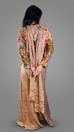 Multicolour Floral Satin Crop Top and Sharara Set — view 2