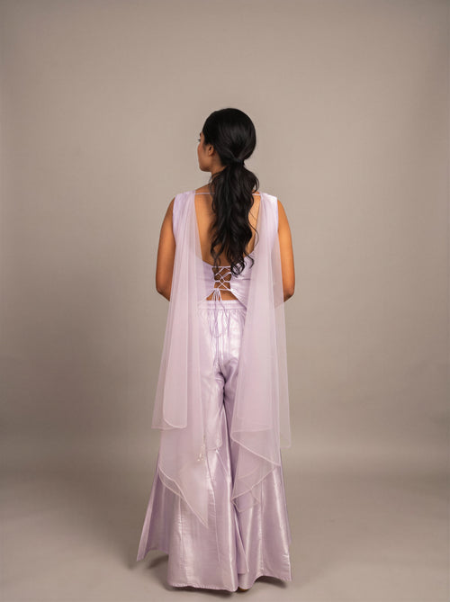 Blush Pink Mirror-Work Sharara Set