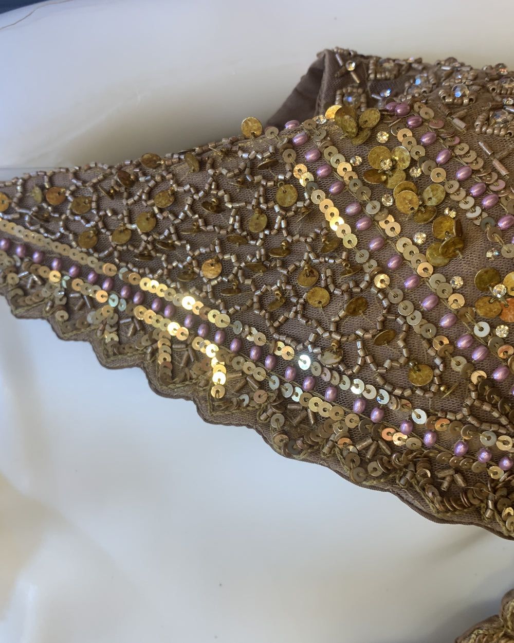 Antique Copper Shimmer Tissue Lehenga Set