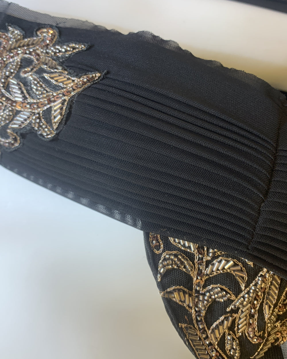 Noir Drape Beadwork Bustier Saree Gown