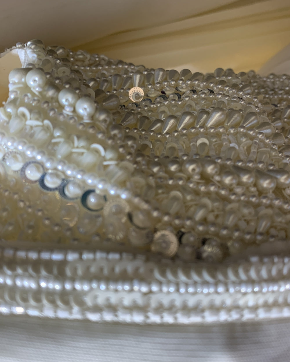 Moonlit Ivory Pearl Pre-Draped Saree