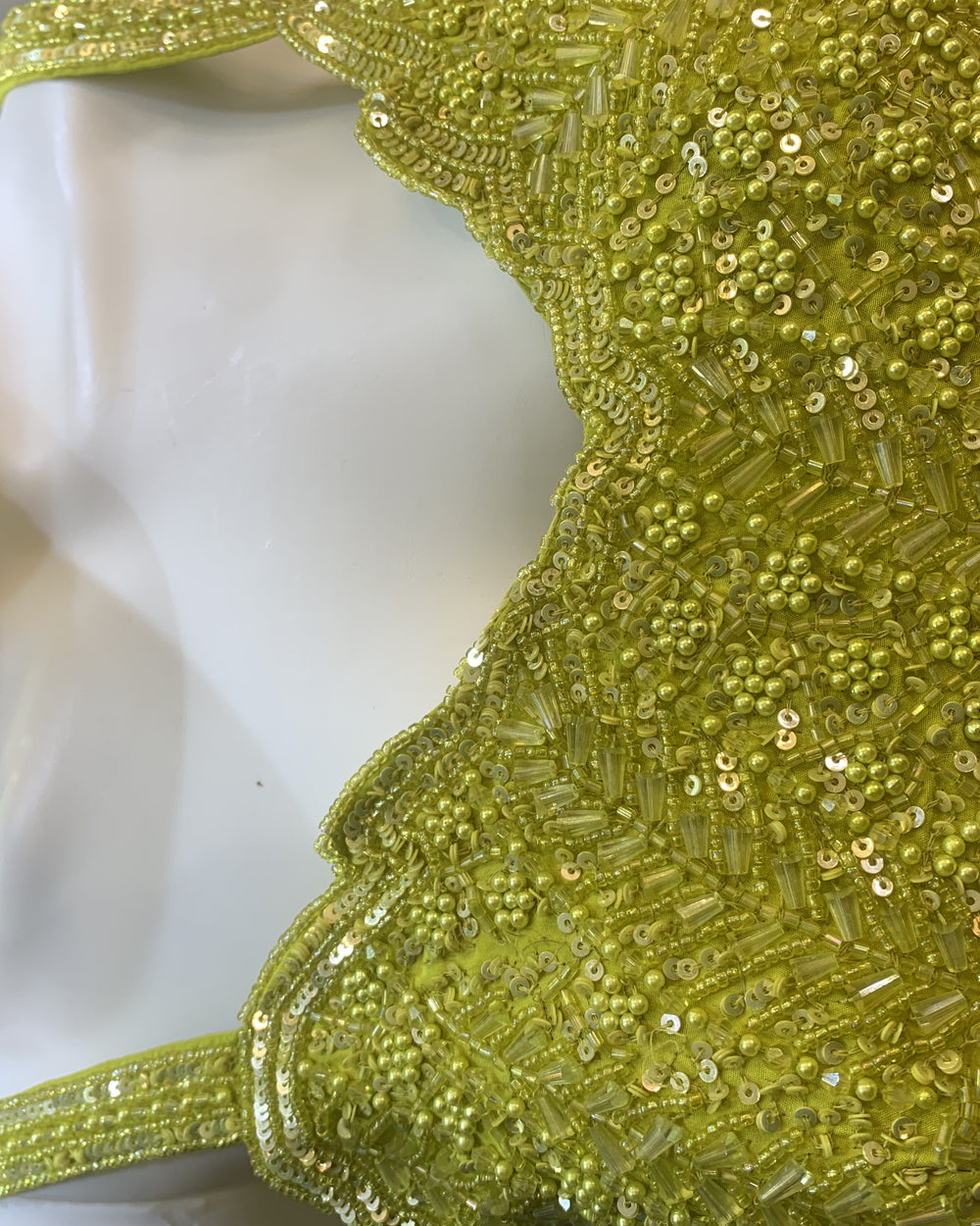 Parrot Green Beaded Bustier Dhoti Set