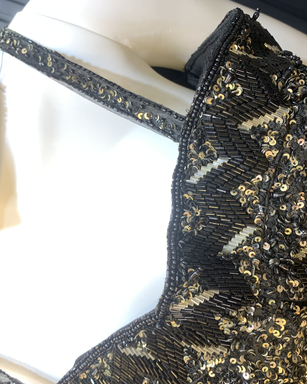 Noir Beadwork Corset Dhoti Drape Set