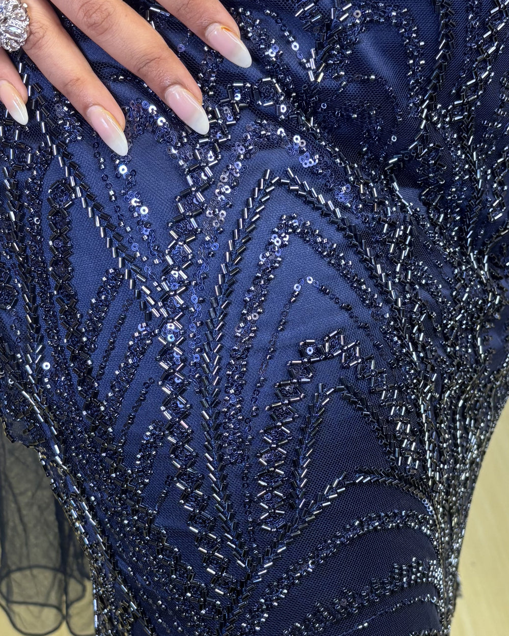 Midnight Navy Beaded Mermaid Lehenga Set