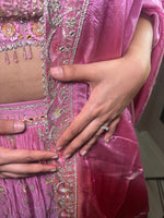 Pink Ombre Shimmer Tissue Lehenga With Zari Work — view 5