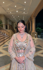 Champagne Net Lehenga With Stone and Mirror Work — view 6
