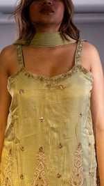 Pista Green Shimmer Tissue Kurta and Palazzo Set — view 5