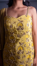 Mustard Georgette Cutdana Zari Sharara Set — view 6