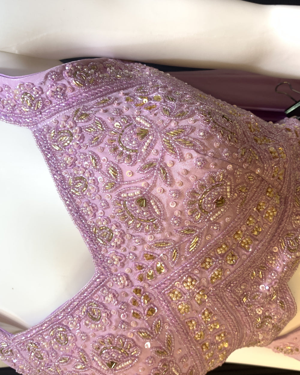 Sakura Baby Pink Beaded Kali Lehenga Set