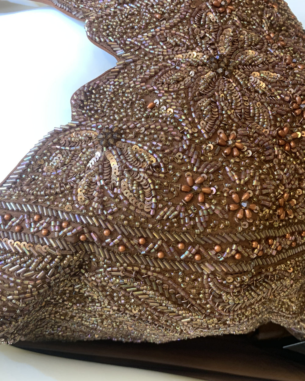 Cacao Copper Beadwork Flared Lehenga Set