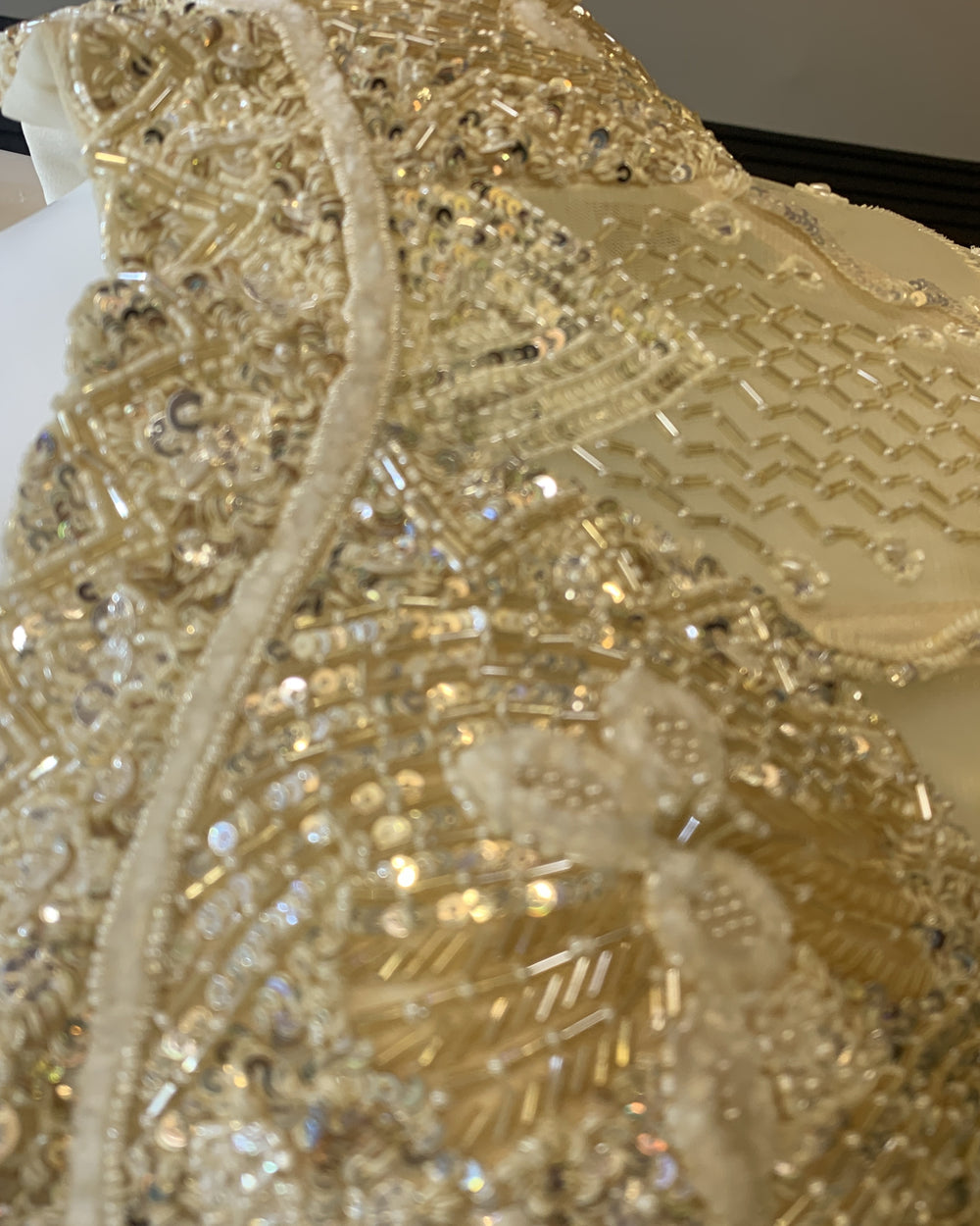 Ivory Pearl Bead Bustier Dhoti Set
