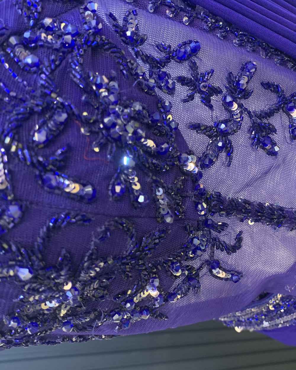 Neelambari Ink Blue Beaded Pre-Draped Saree