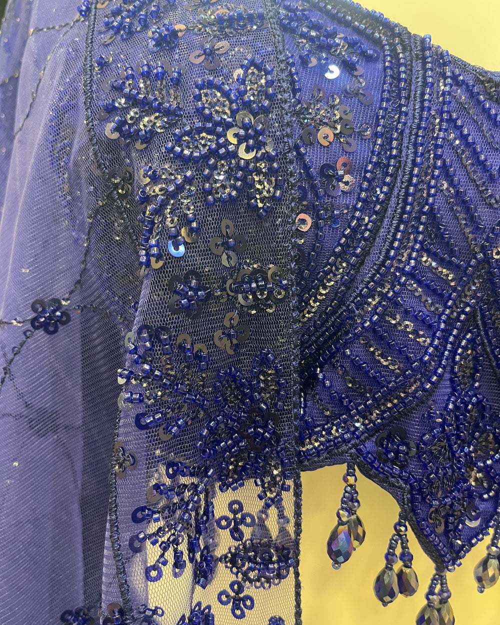 Neelambari Royal Blue Beaded Net Lehenga