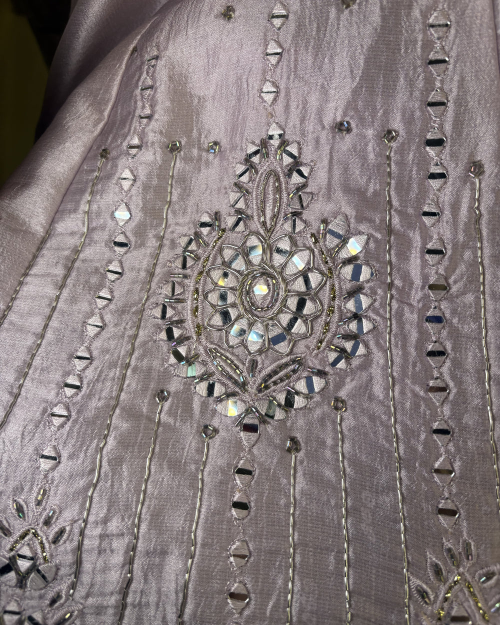 Blush Pink Mirror-Work Sharara Set