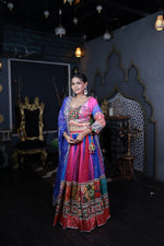 Pink Multicolour Cotton Kali Lehenga With Bandhani Dupatta — view 1