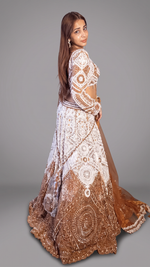 Bronze Ombre Net Lehenga With Sequin and Cutdana — view 4