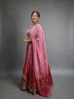 Pink Ombre Shimmer Tissue Lehenga With Zari Work — view 4