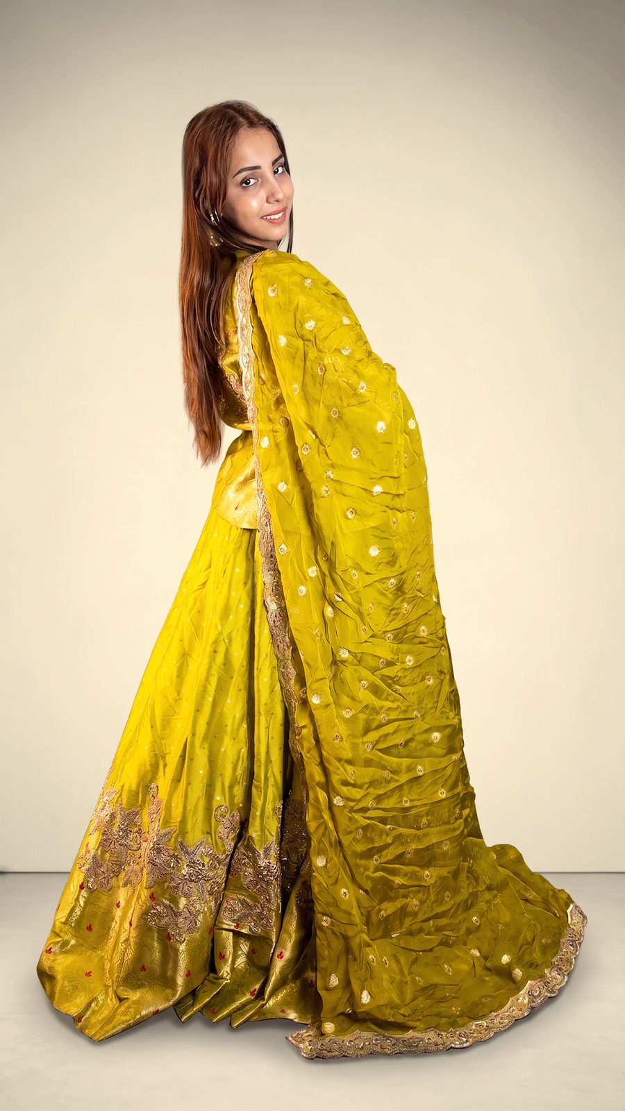 Parrot Green Silk Lehenga With Zari Embroidered Jacket Top — blouse detail