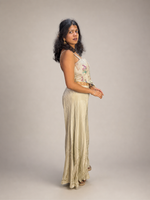 Ivory Crepe Floral Embroidered Corset Sharara Set — view 3