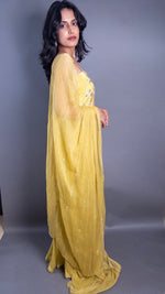 Mustard Georgette Cutdana Zari Sharara Set — view 3